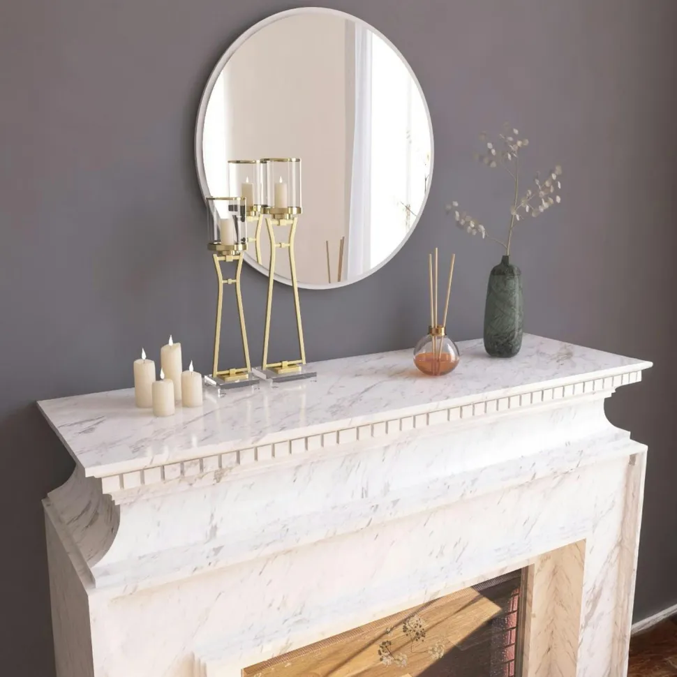 Miroir rond moderne avec fin cadre noirØ60 cm CODY