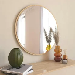 Miroir rond moderne avec fin cadre noirØ60 cm CODY
