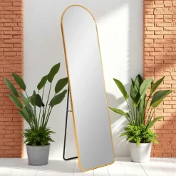 Miroir sur pied avec cadre noir 40x150 cm SEOUL