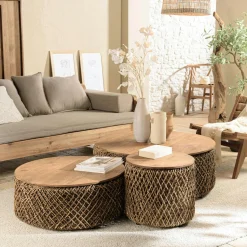 Panier de rangement / coffre en chanvre tressé (lot de 2) SWING