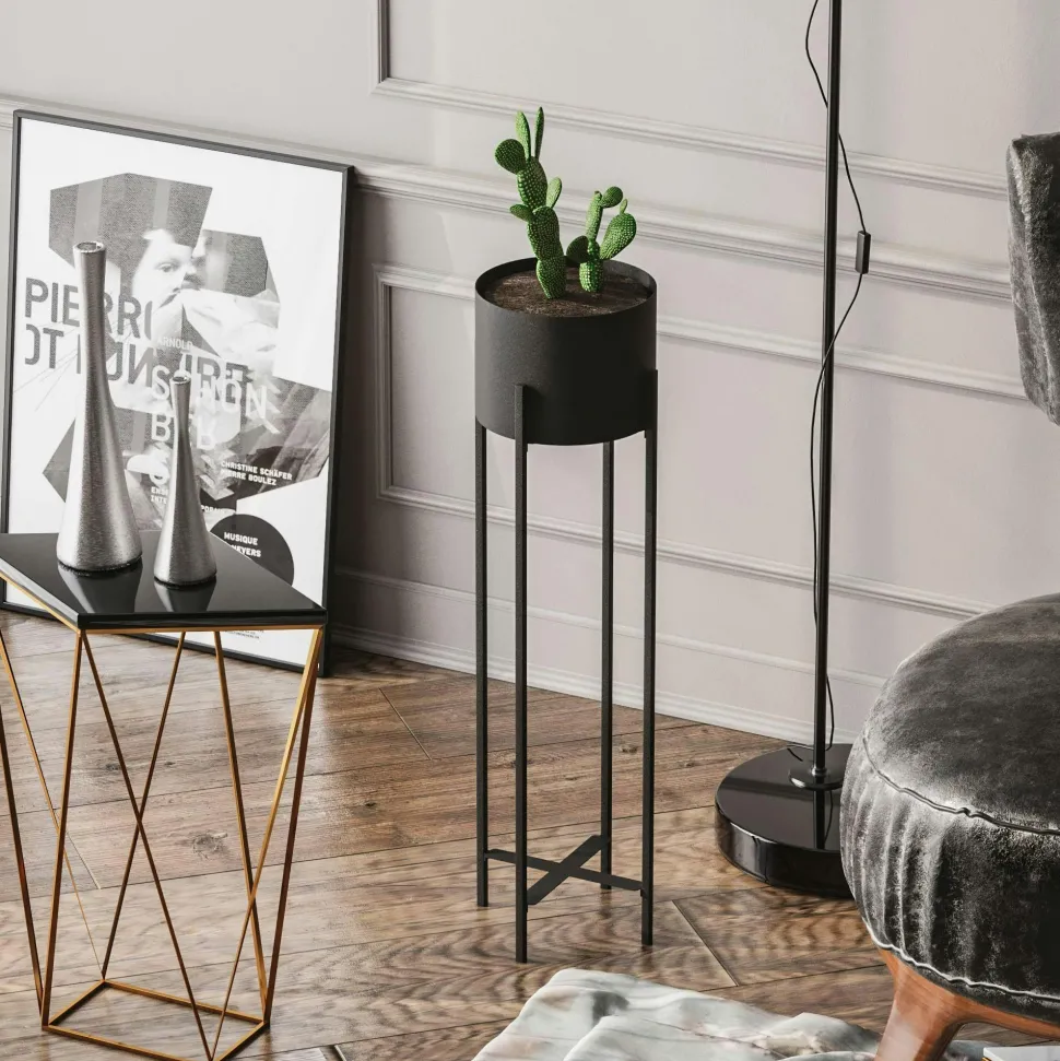 Panier de rangement noir en feutrine – lot de 3 tailles