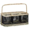 Panier rectangle compartimenté noir à anse