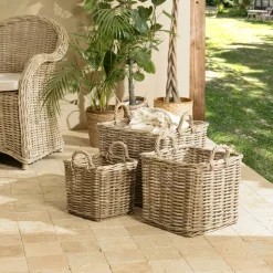Panier rond en rotin naturel (lot de 3) MANY