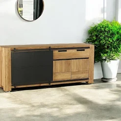 Petit buffet en teck recyclé 2 portes 84 cm SWING