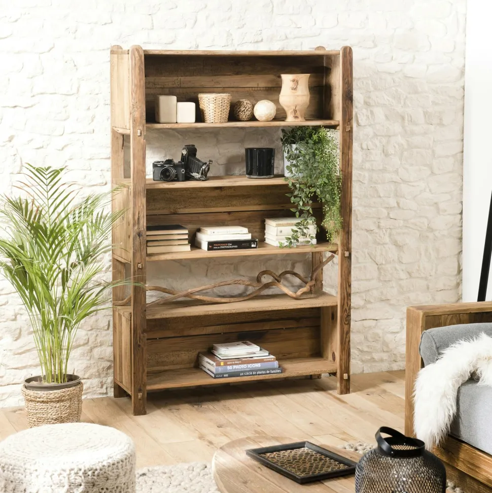 Petit meuble de rangement en bois de pin recyclé DENVER