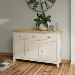 Petit meuble TV en bois finition gris clair BATH