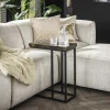 Petite table d'appoint en teck recyclé gris et or NOVA