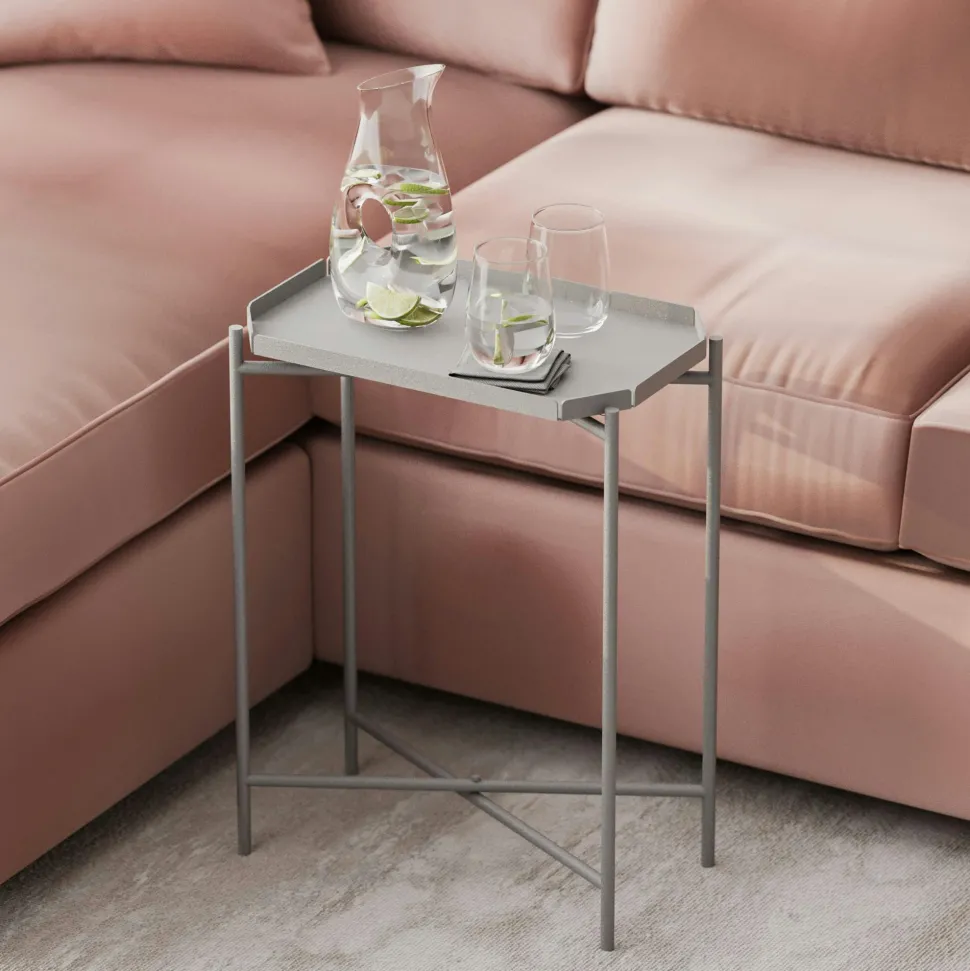 Petite table d’appoint noire - structure ronde, métal SFAX