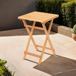 Petite table de jardin pliante en bois 50 cm SORA