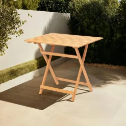Petite table de jardin pliante en bois 80 cm SORA