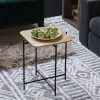 Petite table en bois carrée - structure métal noir JENA