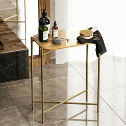 Petite table en bois carrée - structure métal noir JENA