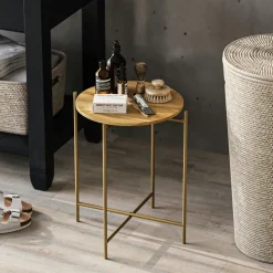 Petite table en bois carrée - structure métal noir JENA