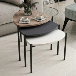 Petite table gigogne moderne 3 couleurs (lot de 3) JENA