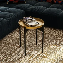 Petite table ronde blanche design & plateau assorti SFAX