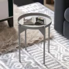 Petite table ronde grise design & plateau assorti SFAX