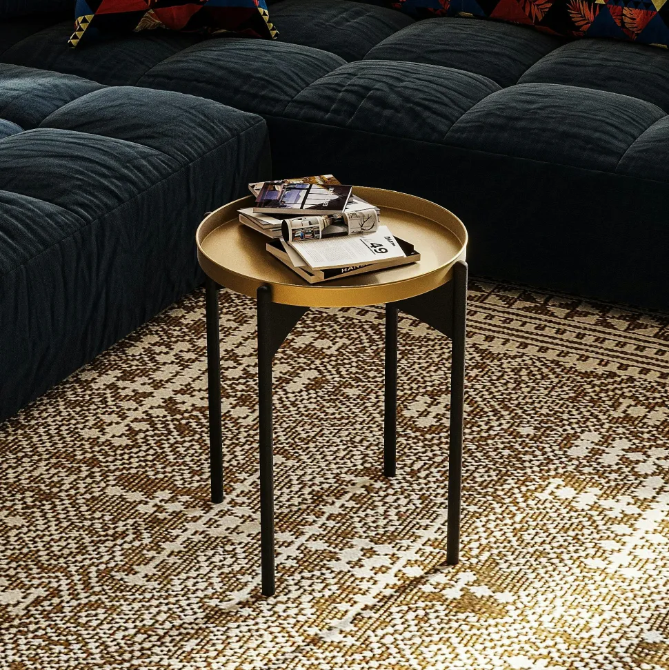 Petite table ronde noire design & plateau assorti SFAX