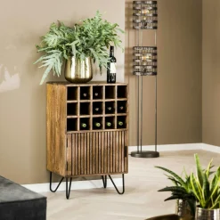 Petite table ronde striée (lot de 2) DELHI