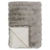 Plaid fausse fourrure gris clair - esprit cocooning FALLON