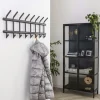 Portemanteau mural 8 double crochets acier laqué anthracite mat RALF