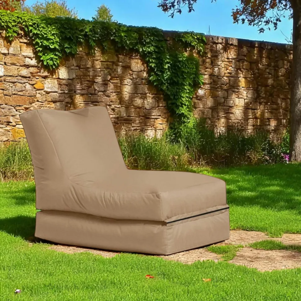 Pouf bain de soleil extérieur taupe ARTA