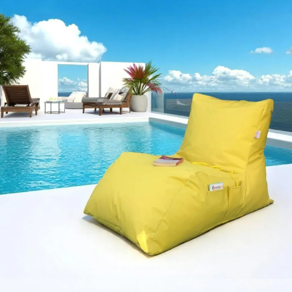 Pouf bain de soleil XXL imperméable – bleu ARTA