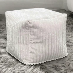 Pouf carré velours grosses côtes anthracite VISBY