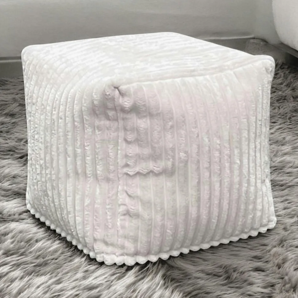 Pouf carré velours grosses côtes anthracite VISBY