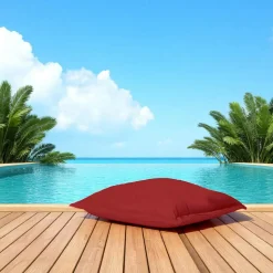 Pouf coussin de sol extérieur imperméable - rouge ARTA
