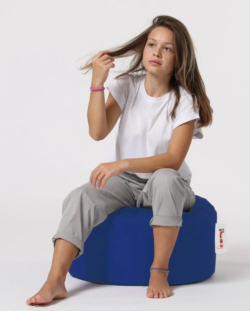Pouf extérieur imperméable noir - forme ronde ARTA