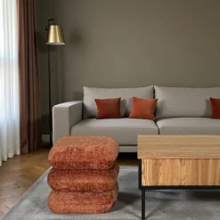 Pouf pivotant gris foncé effet coussins empilés IENA