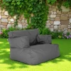 Pouf XXL extérieur avec accoudoirs - gris ARTA