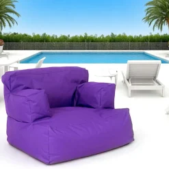 Pouf XXL extérieur avec accoudoirs - noir ARTA