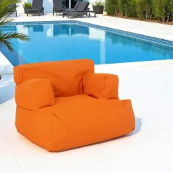 Pouf XXL extérieur avec accoudoirs - orange ARTA