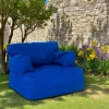 Pouf XXL extérieur avec accoudoirs - bleu ARTA