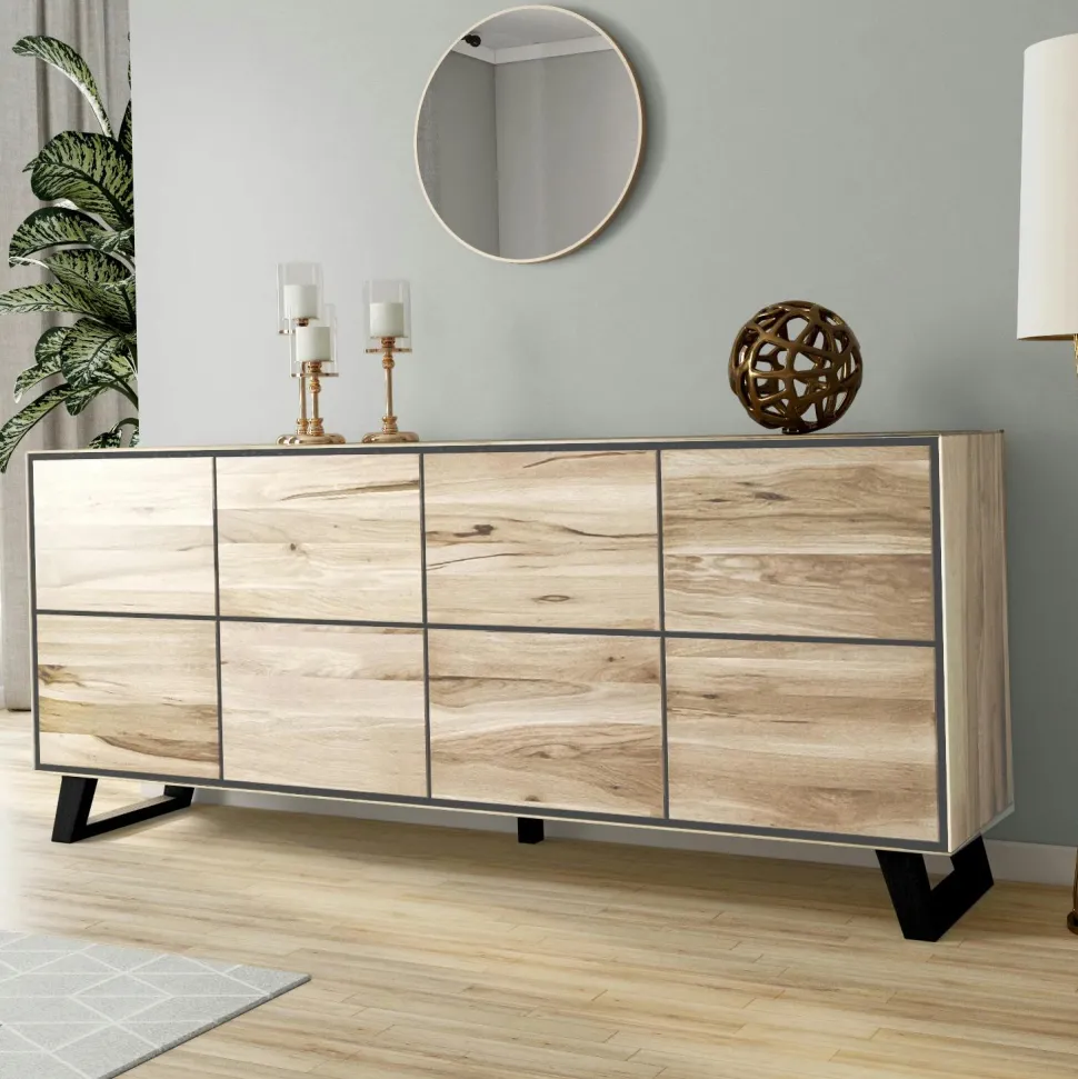 Rallonge pour les tables en chêne blanc bords naturels 200 et 240 cm PALERME (50 cm)