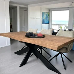 Rallonge pour les tables en chêne brun bords naturels 200 et 240 cm PALERME (50 cm)