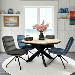 Rallonge pour table ronde et carrée extensible en chêne blanc 130 cm PALERME (40 cm)