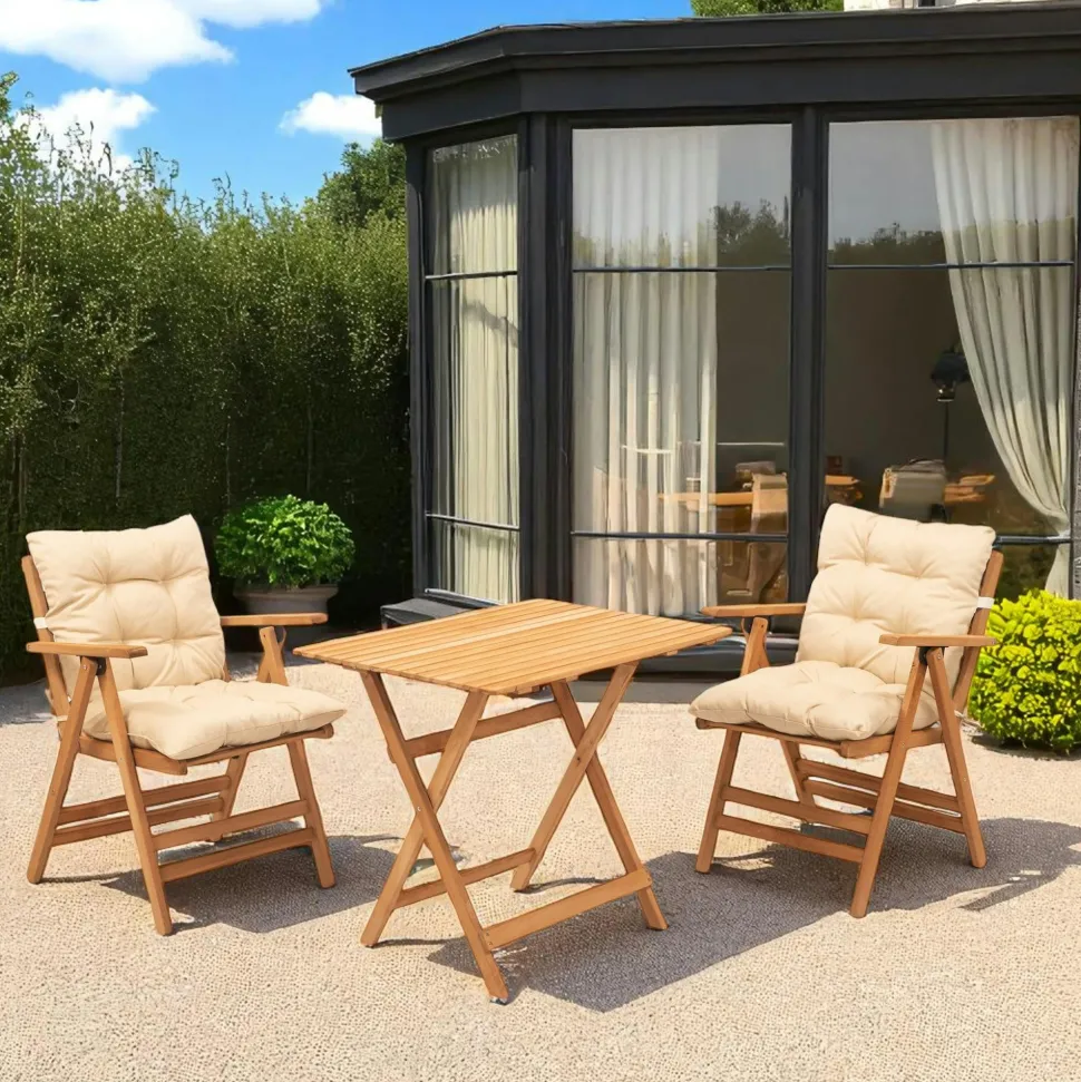 Salon de jardin en bois - compact & confort SORA