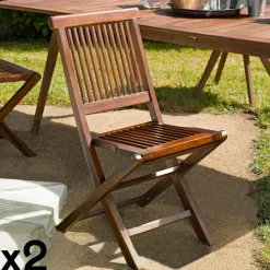 Salon de jardin en Teck massif huilé Table extensible 200/300x120x75cm + 8 Chaises MACAO