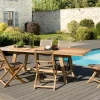 Salon de jardin en teck SUMMER (1 table de jardin extensible 180/240, 6 chaises)