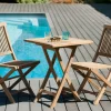 Salon de jardin en teck Table carrée 60 cm et 2 chaises Java pliantes SUMMER