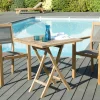 Salon de Jardin Table Teck 70x70cm + 2 Fauteuils empilables SUMMER ref. 30020809