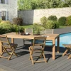 Salon de Jardin Teck Table 220x100 + 6 chaises pliantes BERGEN