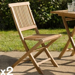 Salon de jardin Teck table ovale 150/200cm 6 chaises SUMMER