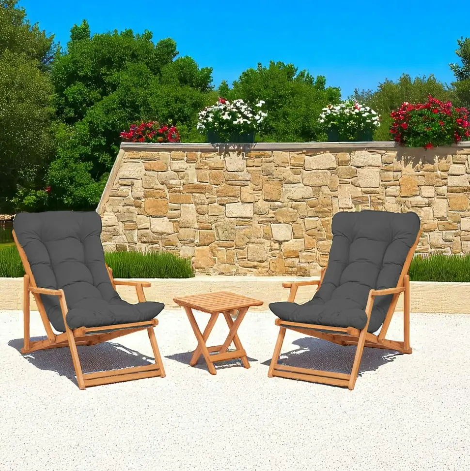 Salon jardin détente beige - 2 assises confort SORA