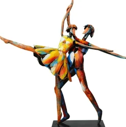 Sculpture moderne en métal peint danseurs