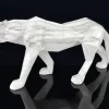 Sculpture moderne panthère blanche effet marbre 68 cm