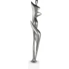 Sculpture moderne silhouette de femme couleur argent 70 cm