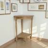 Sellette d'angle Hévéa double plateaux 57x40x74cm TRADITION